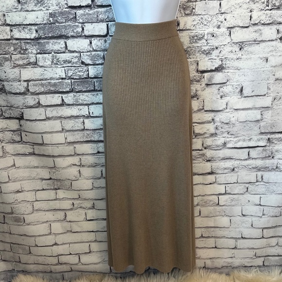 Splendid Collection Heather Camel Georgie Rib Skirt Size L - Picture 1 of 7
